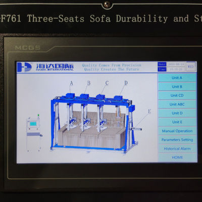 3つのソファ座席とバック耐久性テストマシン