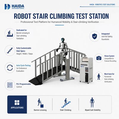 ロボット階段昇降試験ステーション 階段昇降試験装置 カスタマイズ可能な階段仕様 PLC制御 落下防止手すり