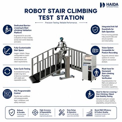 ロボット階段昇降試験ステーション 階段昇降試験装置 カスタマイズ可能な階段仕様 PLC制御 落下防止手すり