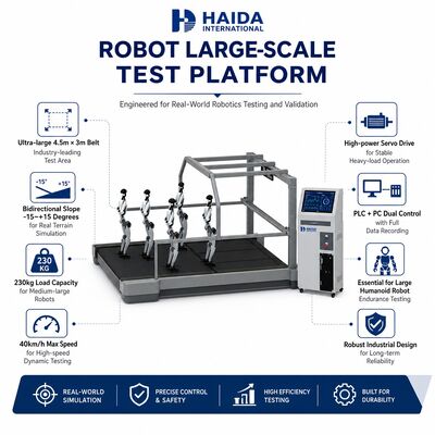 人型ロボット大規模試験プラットフォーム ベルト 230kg 負荷 40km/h 双方向スロープ耐久疲労試験装置
