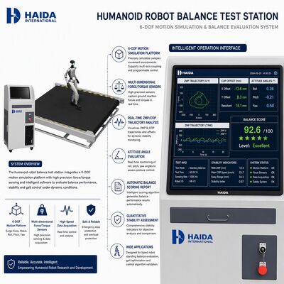 ヒューマノイドロボットバランス試験ステーション 6自由度モーションプラットフォーム 二足歩行ロボット安定性試験装置 ZMP COP解析