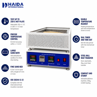 HAIDA 靴 熱隔熱 テスト 靴全身 熱隔熱 テスト 機械 ISO 20344 5.12 靴 テスト 機器